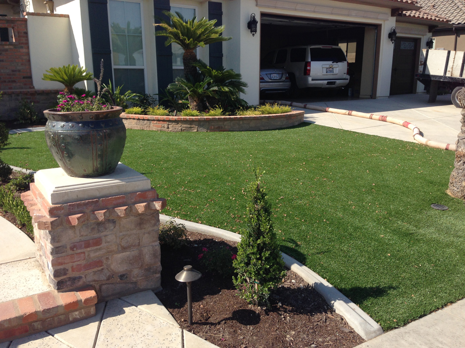 Fake Turf Kings Point New York Landscape Pavers Front Yard