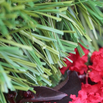 Artificial Turf Grass S Blade 50 Emerald &ampamp Olive Green with Brown &ampamp Green Thatch